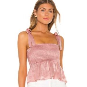 Lovers and friends pink top with shoulder ties